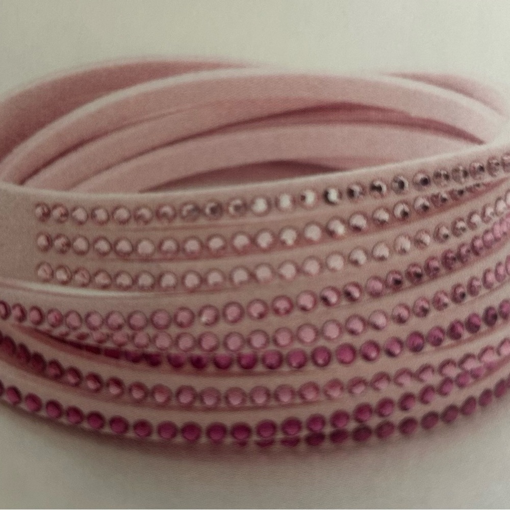 Touchstone Crystal Pink Wrap Bracelet with Rhinestones